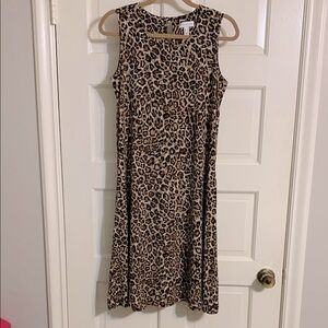 Susan Graver Liquid Knit Leopard Print Tank Dress